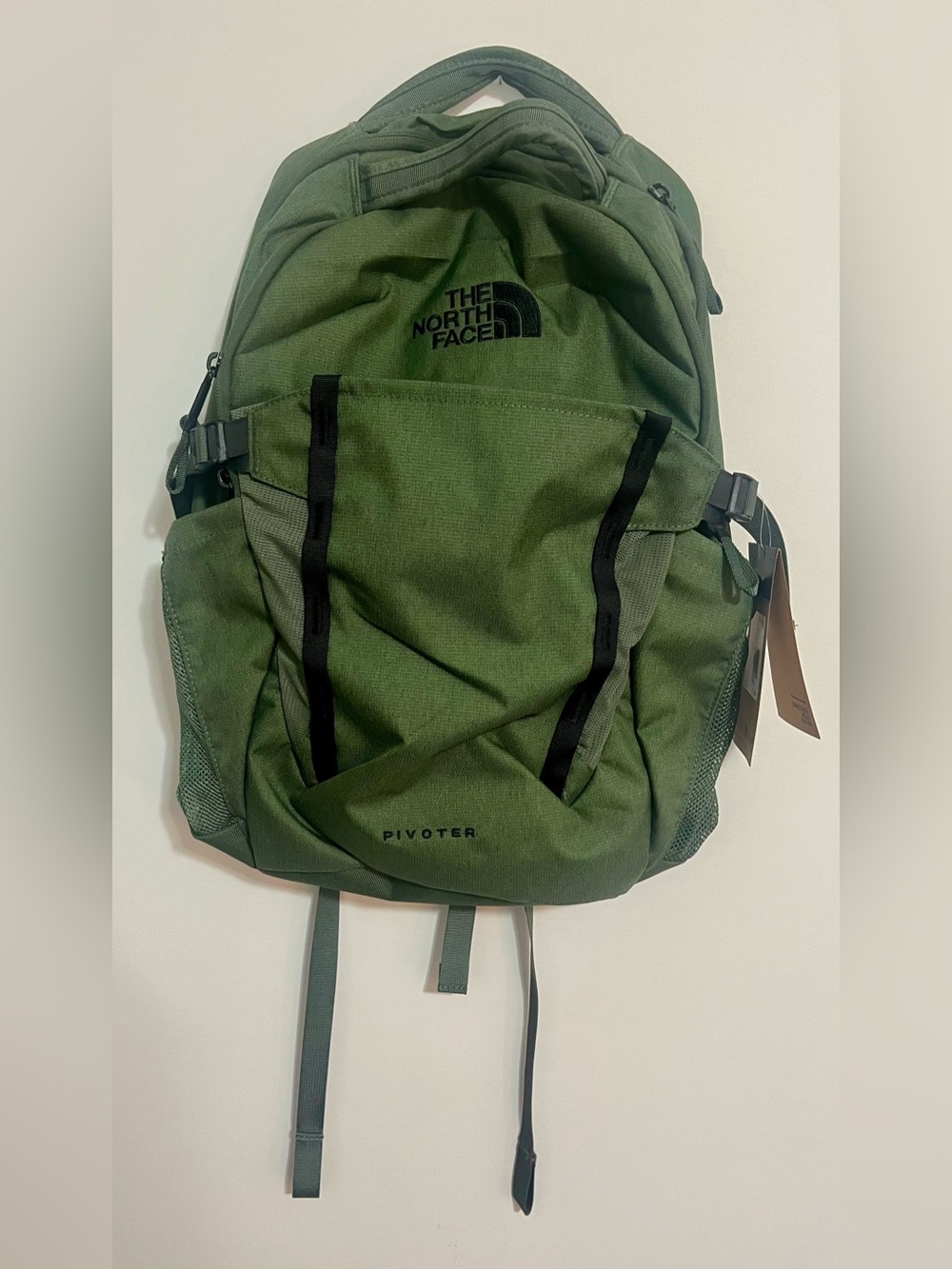 The North Face Pivoter Backpack in Olive Green with Black Accents